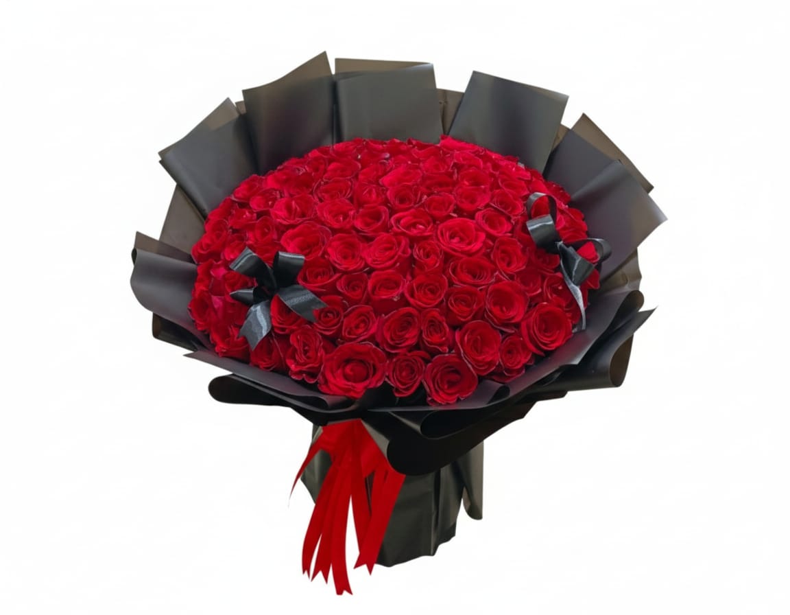 Hand Bouquet Deep Red Velvet