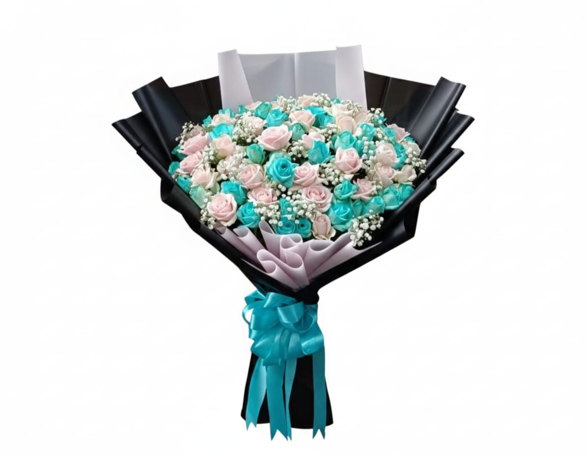 Hand Bouquet Fresh Blue Zest